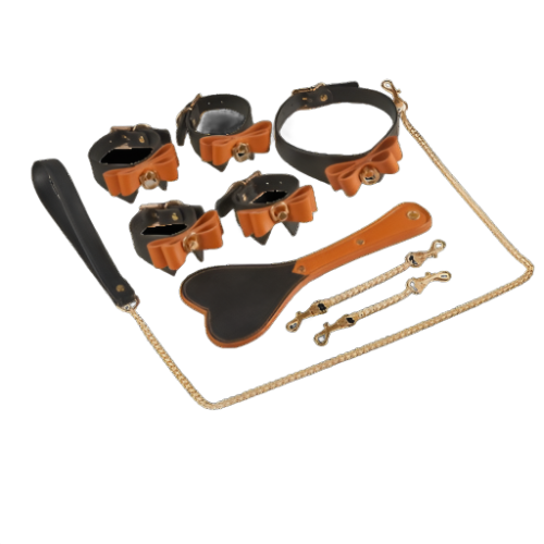 NaughtyBunny S.M.情趣调教高级棕色捆绑束缚套装 NaughtyBunny